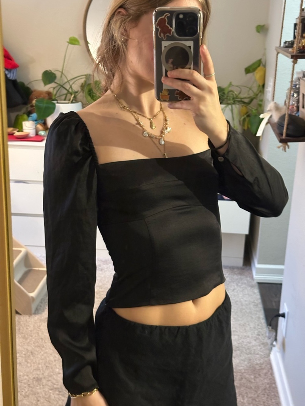 Wilfred long sleeve satin blouse